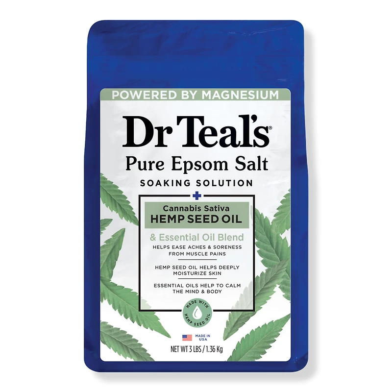 Dr Teal's Cannabis Sativa Hemp Seed Oil Pure Epsom Salt