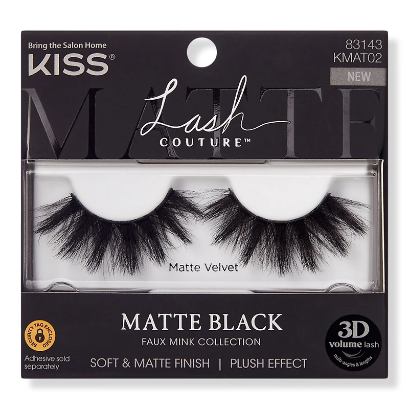 Kiss Lash Couture Matte Black Faux Mink, Matte Velvet