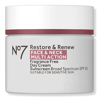 No7 Restore & Renew Face & Neck Multi Action Fragrance Free Cream SPF 30