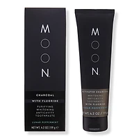 Moon Charcoal Whitening Stain Removal Toothpaste with Fluoride