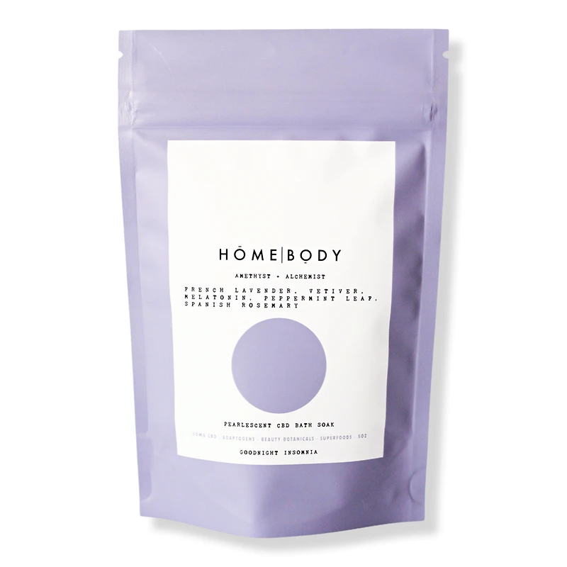 Homebody Amethyst + Alchemist Pearlescent CBD Bath Bomb Soak - oz