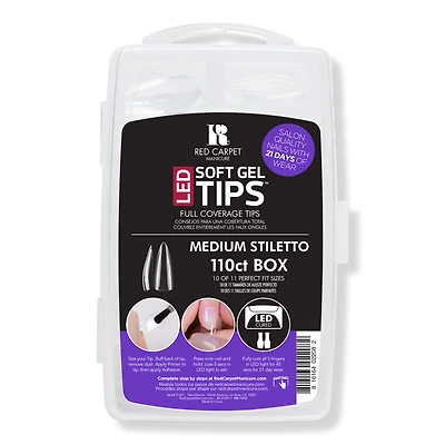 Red Carpet Manicure LED Soft Gel Medium Stiletto Nail Tips
