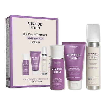 Virtue Flourish Hair Growth Treatment Kit with Minoxidil 1 Month Kit