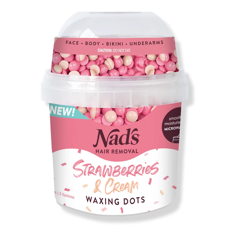 Nads Natural Strawberries & Cream Waxing Dots Hair Removal Wax Beads - Strawberries & Cream