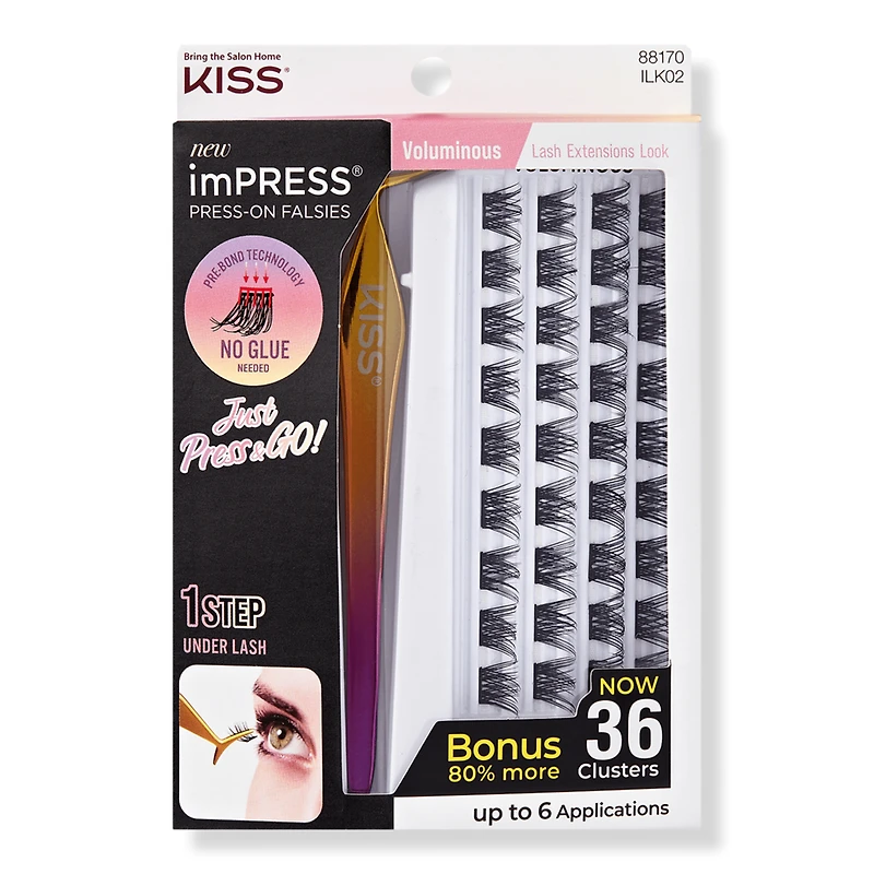 Kiss imPRESS Falsies Press On Self Adhesive Voluminous Lash Clusters Kit