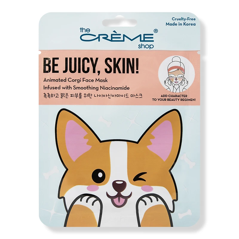 The Creme Shop Be Juicy, Skin! Animated Corgi Face Mask