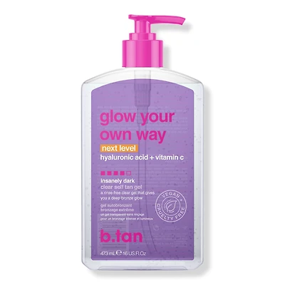 b.tan Glow Your Own Way Next Level Insanely Dark Clear Self Tan Gel