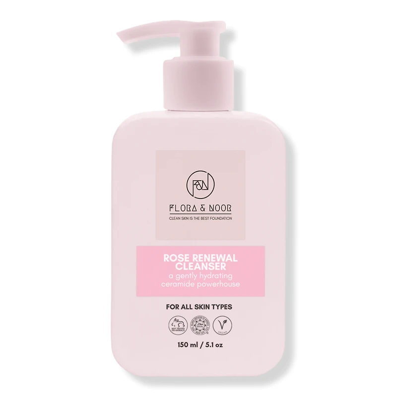 Flora & Noor Rose Renewal Tri-Peptide and Ceramide Cleanser