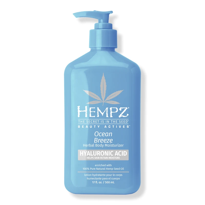 Hempz Ocean Breeze Herbal Body Moisturizer With Hyaluronic Acid - oz