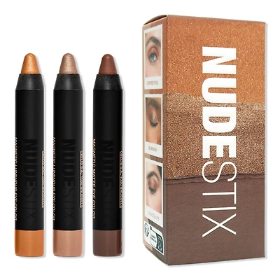 NUDESTIX Smokey Gold Eyes 3 Piece Mini Eye Kit