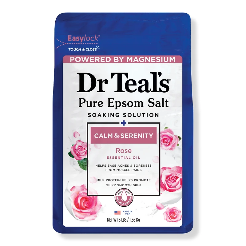 Dr Teal's Pure Epsom Salt Soak, Calm & Serenity with Rose Essential Oil