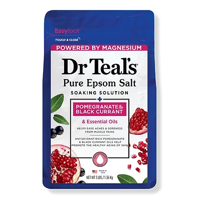 Dr Teal's Pure Epsom Salt Soak, Pomegranate Oil & Black Currant