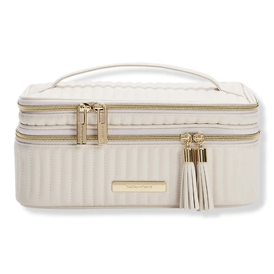 Tartan + Twine Vertical Quilted Train Case With Mirror