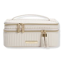 Tartan + Twine Vertical Quilted Train Case With Mirror