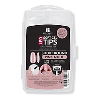 Red Carpet Manicure Soft Gel Short Round Pink Nude Nail Tips