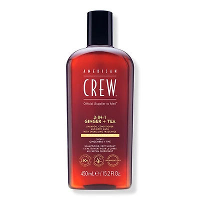 American Crew 3-in-1 Ginger + Tea Shampoo, Conditioner and Body Wash