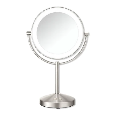 Conair Reflections 1x/10x LED Lighted Mirror Satin Nickel