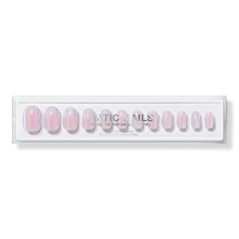 Static Nails Digital Pink Reusable Pop-On Manicures