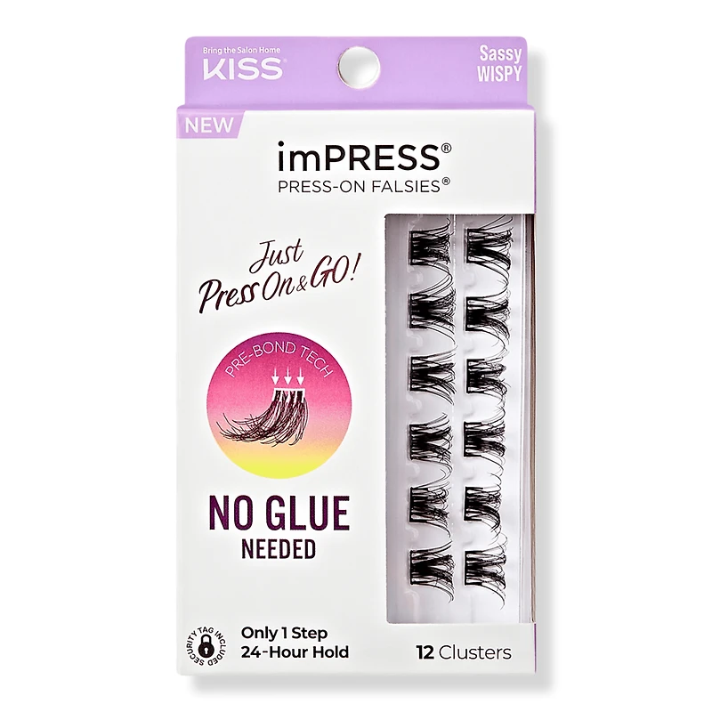 Kiss imPRESS Press-On Falsies Eyelash Clusters, Sassy Wispy