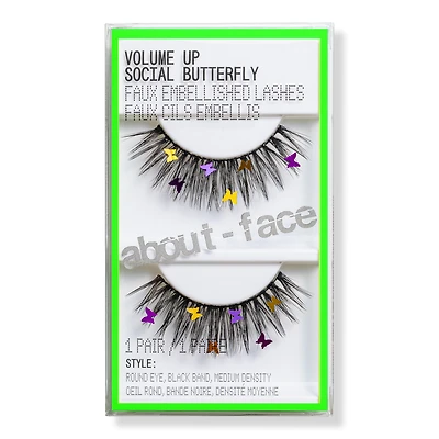 about-face Volume Up Faux Embellished Lashes - Social Butterfly