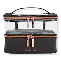 Tartan + Twine Basics Black Double-Zip Train Case