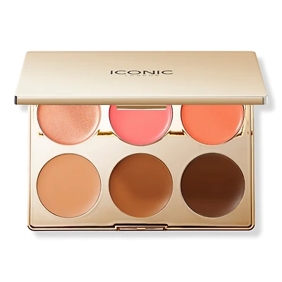 ICONIC LONDON Multi-Use Blush, Bronze, and Highlight Cream Palette