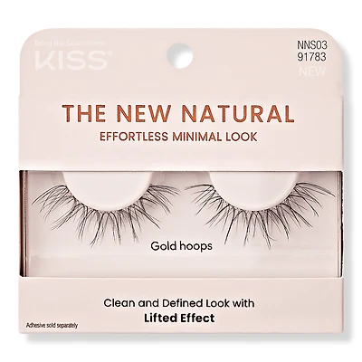 Kiss The New Natural Glue-On Lashes, Gold Hoops