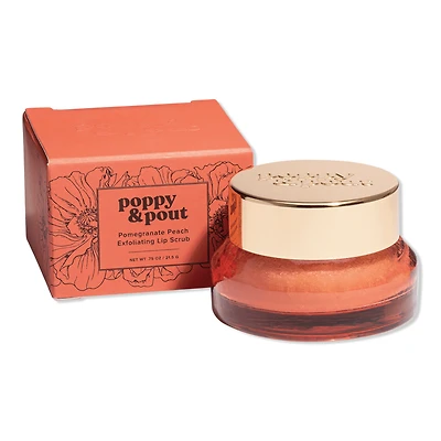 Poppy & Pout Exfoliating Lip Scrub - Pomegranate Peach
