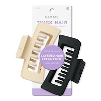GIMME beauty Thick Hair Double Teeth Rectangle Claw Clip 