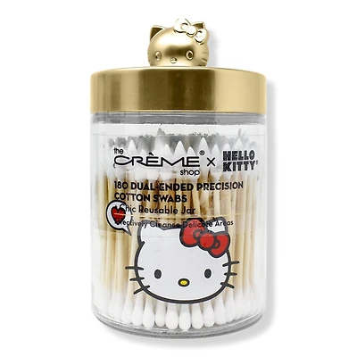 The Creme Shop Hello Kitty Chic Reusable Jar with Cotton Swabs - Matte Gold