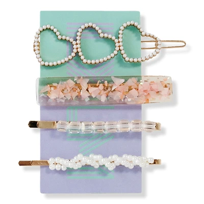Locks & Mane 'The Carol' 3 Hearts Barrette Set
