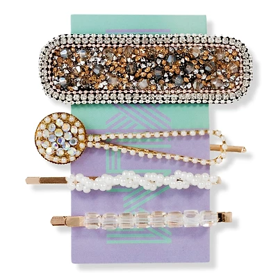 Locks & Mane 'The Piper' Pave Stone Barrette Set