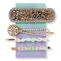 Locks & Mane 'The Piper' Pave Stone Barrette Set