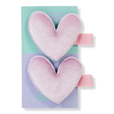 Locks & Mane 'The Izzy' Velvet Heart GRWM Barrette Set