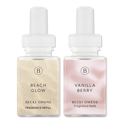 Pura X Becki Owens Vanilla Berry and Beach Glow Diffuser Refill Pack