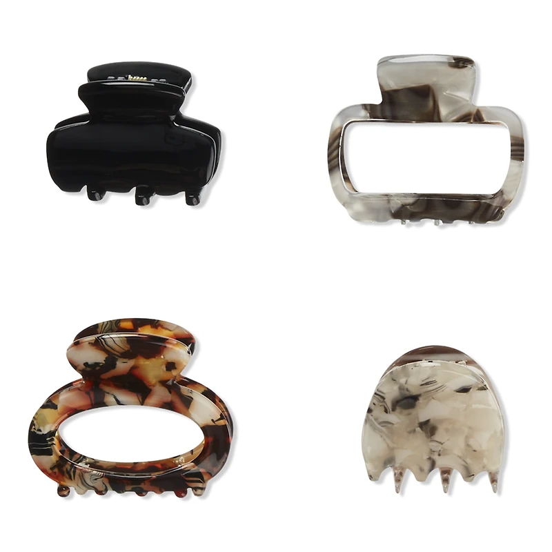 Scunci PRIMP Mix Acrylic Claw Clips - Tort