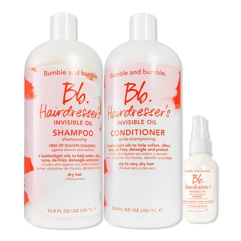 Bumble and bumble Hairdresser's Invisible Oil Shampoo + Conditioner Jumbo with Travel Size Primer
