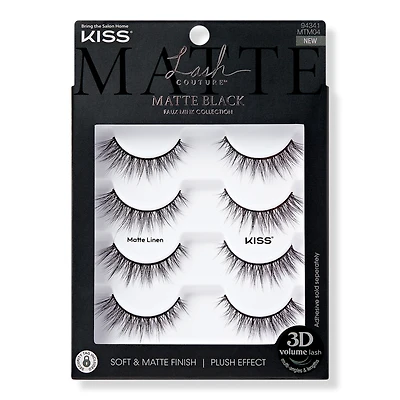 Kiss Lash Couture Matte Black Faux Mink Eyelashes Multipack
