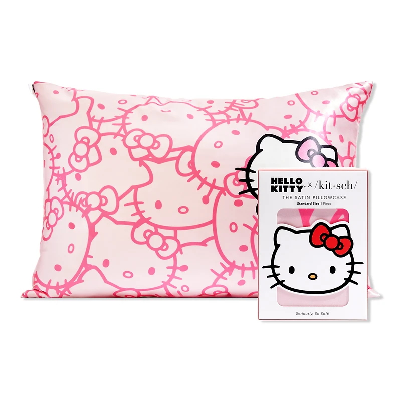 Hello Kitty x Kitsch Standard Pillowcase - Pink Kitty Faces