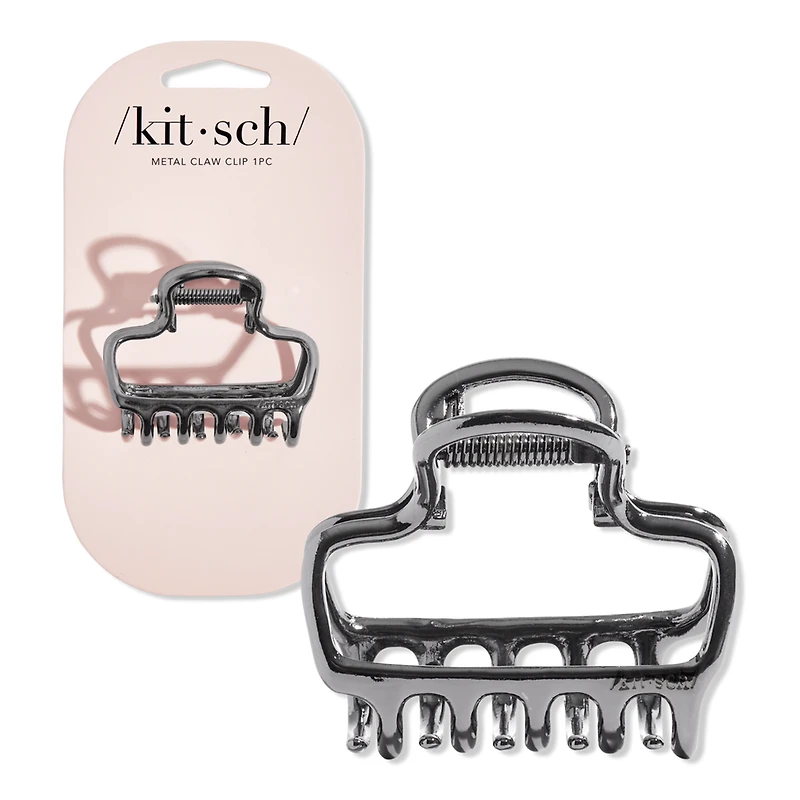 Kitsch Metal Medium Open Shape Puffy Claw Clip - Hermatite