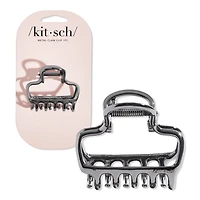 Kitsch Metal Medium Open Shape Puffy Claw Clip - Hermatite