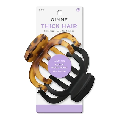 GIMME beauty Thick Hair Curly Claw Clip - Black/Tortoise
