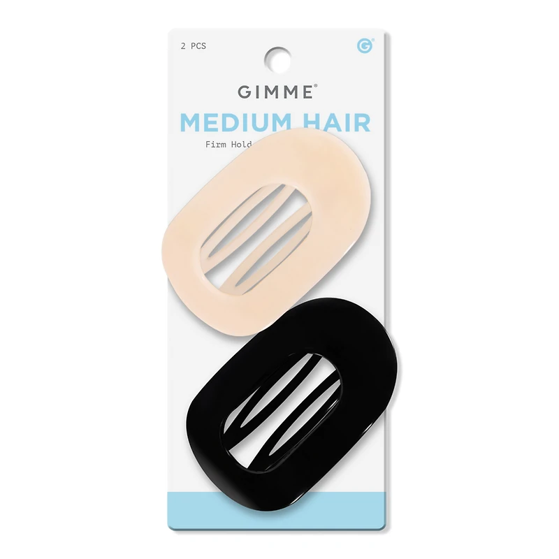 GIMME beauty Medium Hair Lay Flat Claw Clip - Black/Cream