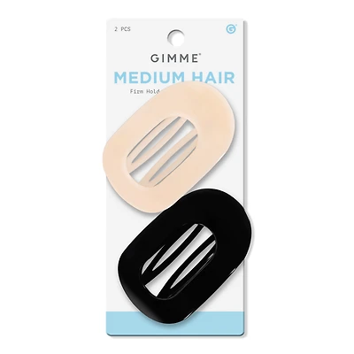 GIMME beauty Medium Hair Lay Flat Claw Clip - Black/Cream