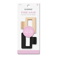 GIMME beauty Fine Hair Square Extra Grip Claw Clip - Black/Tan