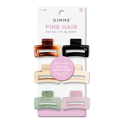 GIMME beauty Fine Hair Small Rectangles Claw Clip