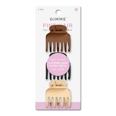 GIMME beauty Fine Hair Double Teeth Claw Clip