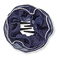 Scunci Primp Pop Clip Navy with Faux Pearls