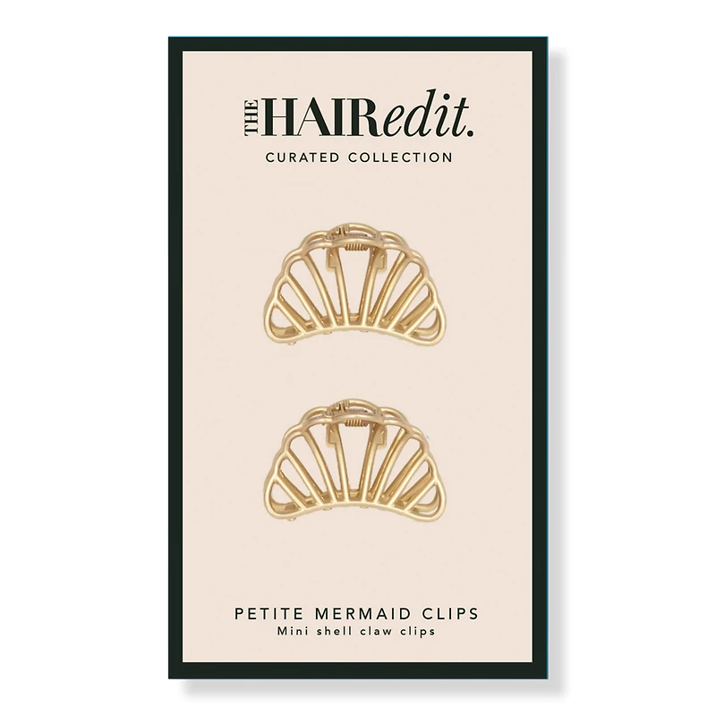 The Hair Edit Petite Gilded Mermaid Shell Mini Claw Clips