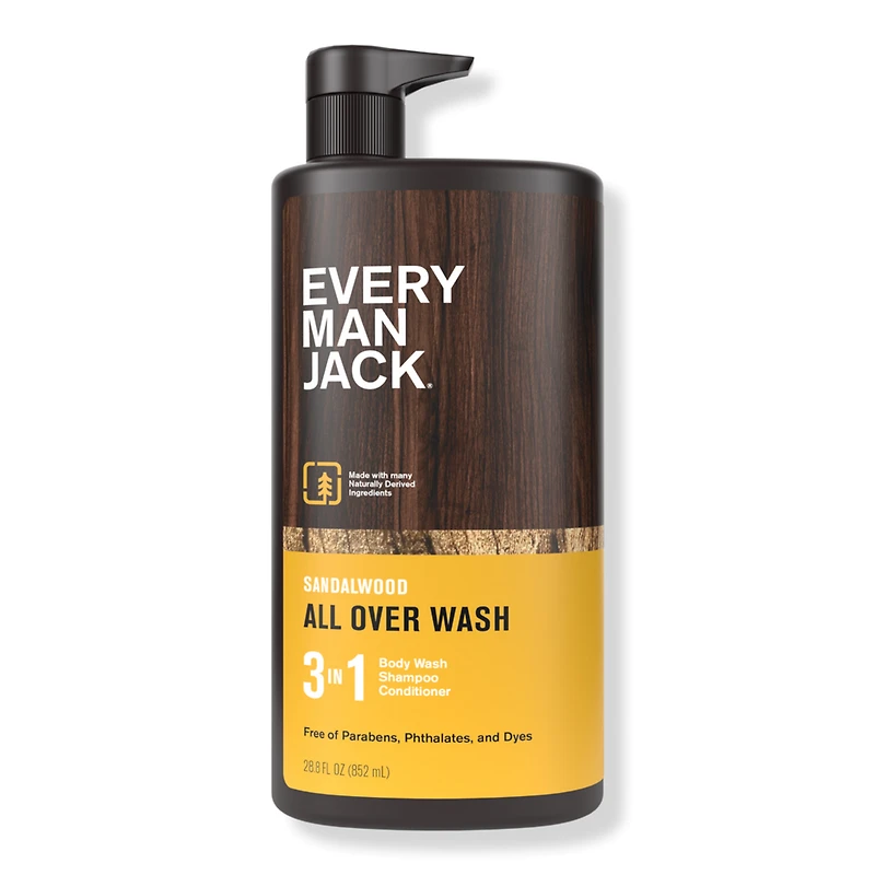 Every Man Jack Hydrating Men's 3-in-1 Body Wash and Shampoo & Conditioner